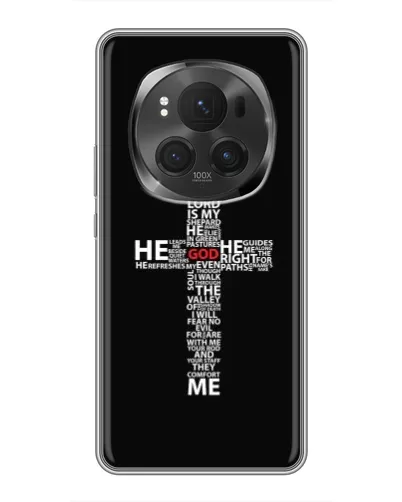 Чехол для Huawei Honor Magic 6 Pro с картинкой «Текстовый крест» Чехол для Huawei Honor Magic 6 Pro с картинкой «Текстовый крест»