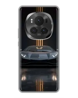 Чехол для Huawei Honor Magic 6 Pro с картинкой «Lamborghini золотые линии»