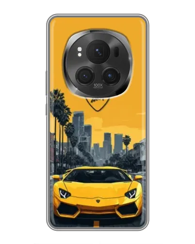 Чехол для Huawei Honor Magic 6 Pro с картинкой «Желтый Lamborghini город» Чехол для Huawei Honor Magic 6 Pro с картинкой «Желтый Lamborghini город»