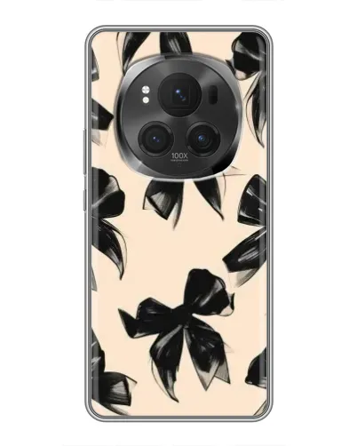 Чехол для Huawei Honor Magic 6 Pro с картинкой «Паттерн черные банты»