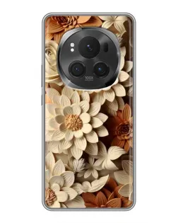 Чехол для Huawei Honor Magic 6 Pro с картинкой «Бежевый флористический декор»