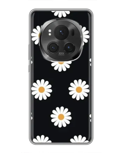 Чехол для Huawei Honor Magic 6 Pro с картинкой «Ромашки на черном»