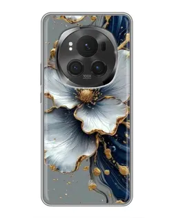 Чехол для Huawei Honor Magic 6 Pro с картинкой «Белый цветок и золотой флюид»