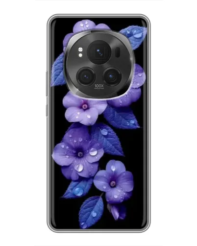 Чехол для Huawei Honor Magic 6 Pro с картинкой «Фиолетовые цветы с росою»