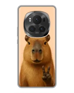 Чехол для Huawei Honor Magic 6 Pro с картинкой «Капибара виктория» Чехол для Huawei Honor Magic 6 Pro с картинкой «Капибара виктория»