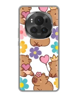 Чехол для Huawei Honor Magic 6 Pro с картинкой «Цветочный паттерн капибар» Чехол для Huawei Honor Magic 6 Pro с картинкой «Цветочный паттерн капибар»