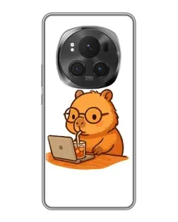 Чехол для Huawei Honor Magic 6 Pro с картинкой «Капибара с ноутбуком» Чехол для Huawei Honor Magic 6 Pro с картинкой «Капибара с ноутбуком»