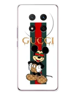 Чехол для Huawei Honor Magic 7 Lite с картинкой «Микки Маус Gucci — полосы»