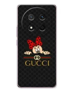 Чехол для Huawei Honor Magic 7 Lite с картинкой «Минни Маус Gucci — черный»