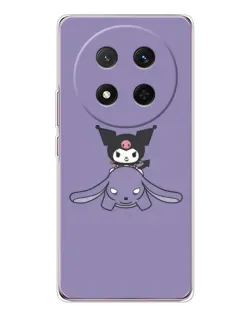 Чехол для Huawei Honor Magic 7 Lite с картинкой «Kuromi на лиловом фоне»