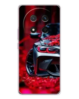 Чехол для Huawei Honor Magic 7 Lite с картинкой «Спортивная BMW и цветы»