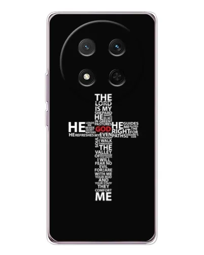 Чехол для Huawei Honor Magic 7 Lite с картинкой «Текстовый крест» Чехол для Huawei Honor Magic 7 Lite с картинкой «Текстовый крест»