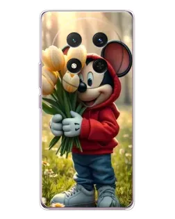 Чехол для Huawei Honor Magic 7 Lite с картинкой «Микки с тюльпанами»