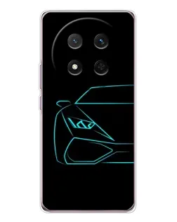 Чехол для Huawei Honor Magic 7 Lite с картинкой «Голубой силуэт Lamborghini» Чехол для Huawei Honor Magic 7 Lite с картинкой «Голубой силуэт Lamborghini»