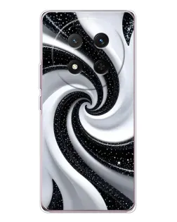 Чехол для Huawei Honor Magic 7 Lite с картинкой «Черно-белая спираль»