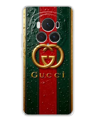 Чехол для Huawei Honor Magic 7 Pro с картинкой «Gucci — фирменная полоса и золото» Чехол для Huawei Honor Magic 7 Pro с картинкой «Gucci — фирменная полоса и золото»