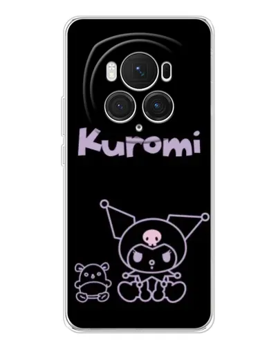 Чехол для Huawei Honor Magic 7 Pro с картинкой «Kuromi — черный минимализм»