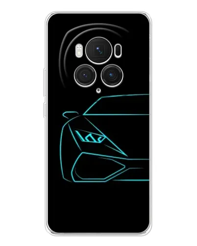 Чехол для Huawei Honor Magic 7 Pro с картинкой «Голубой силуэт Lamborghini»