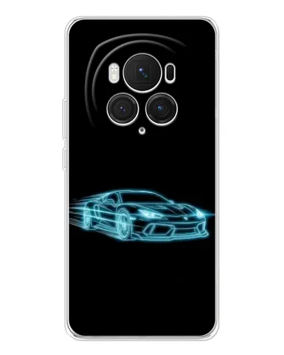 Чехол для Huawei Honor Magic 7 Pro с картинкой «Неоновый контур Lamborghini»