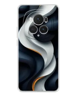 Чехол для Huawei Honor Magic 7 Pro с картинкой «Объемные черно-белые ленты» Чехол для Huawei Honor Magic 7 Pro с картинкой «Объемные черно-белые ленты»