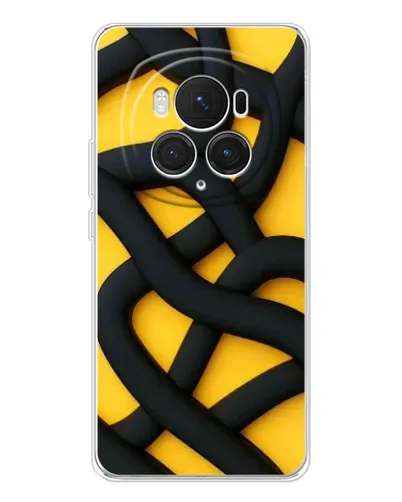 Чехол для Huawei Honor Magic 7 Pro с картинкой «Черное желтое переплетение» Чехол для Huawei Honor Magic 7 Pro с картинкой «Черное желтое переплетение»