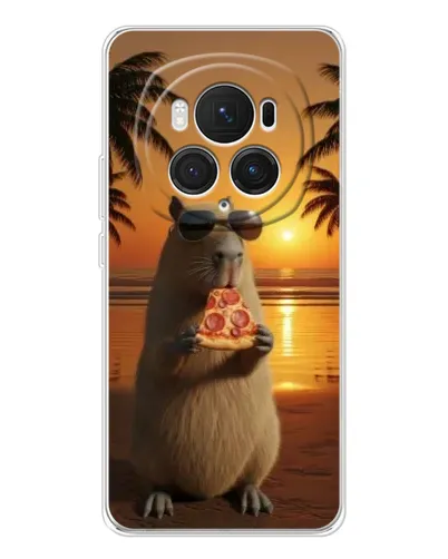 Чехол для Huawei Honor Magic 7 Pro с картинкой «Капибара с пиццей» Чехол для Huawei Honor Magic 7 Pro с картинкой «Капибара с пиццей»