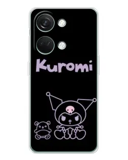Чехол для Huawei Honor Play 10C с картинкой «Kuromi — черный минимализм»