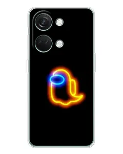 Чехол для Huawei Honor Play 10C с картинкой «Among Us неоновое сияние»