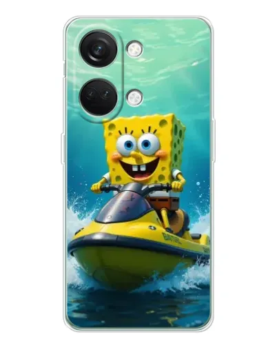 Чехол для Huawei Honor Play 10C с картинкой «Спанч Боб на гидроцикле»
