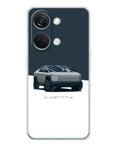 Чехол для Huawei Honor Play 10C с картинкой «Серебристый Cybertruck Tesla»