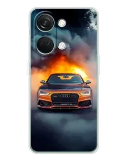 Чехол для Huawei Honor Play 10C с картинкой «Audi в огненном дыму»