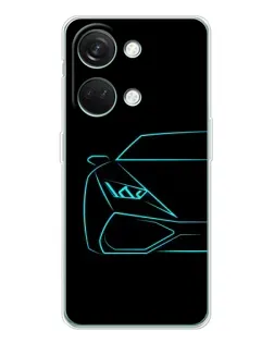 Чехол для Huawei Honor Play 10C с картинкой «Голубой силуэт Lamborghini»
