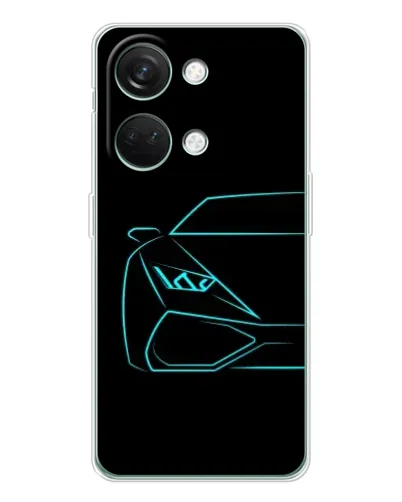 Чехол для Huawei Honor Play 10C с картинкой «Голубой силуэт Lamborghini»