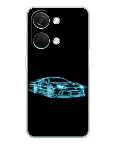 Чехол для Huawei Honor Play 10C с картинкой «Неоновый контур Lamborghini»