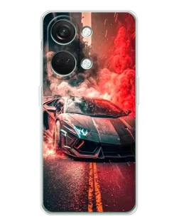 Чехол для Huawei Honor Play 10C с картинкой «Lamborghini красный дым»