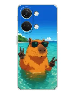 Чехол для Huawei Honor Play 10C с картинкой «Морская капибара»