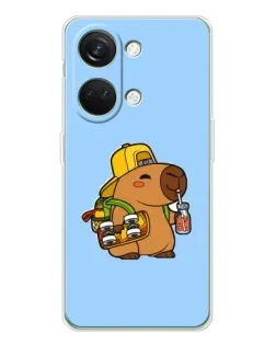 Чехол для Huawei Honor Play 10C с картинкой «Капибара на скейте»