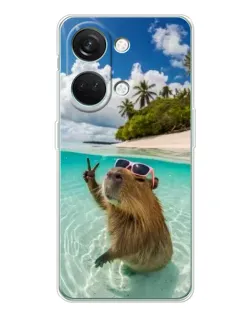 Чехол для Huawei Honor Play 10C с картинкой «Капибара на море»