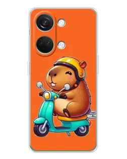 Чехол для Huawei Honor Play 10C с картинкой «Капибара на скутере»