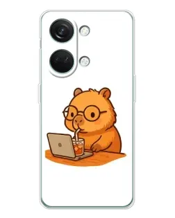 Чехол для Huawei Honor Play 10C с картинкой «Капибара с ноутбуком»