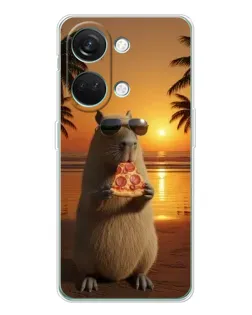 Чехол для Huawei Honor Play 10C с картинкой «Капибара с пиццей»