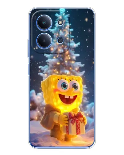 Чехол для Huawei Honor Play 11 Plus с картинкой «Рождественский Спанч Боб»