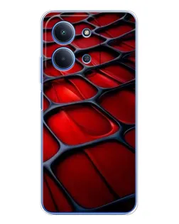 Чехол для Huawei Honor Play 11 Plus с картинкой «Красная глянцевая сетка»
