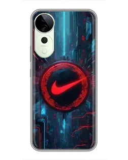 Чехол для Huawei Honor Play 70 Plus с картинкой «Техногенный стиль Nike»