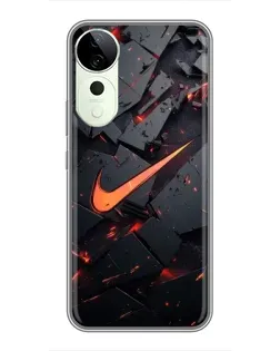 Чехол для Huawei Honor Play 70 Plus с картинкой «Nike — эффект разломов»