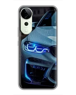 Чехол для Huawei Honor Play 70 Plus с картинкой «Взгляд BMW с синими фарами»