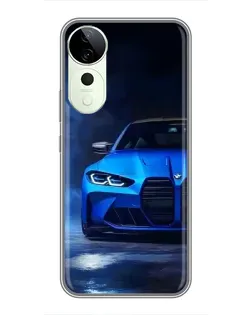 Чехол для Huawei Honor Play 70 Plus с картинкой «Голубая BMW M4»