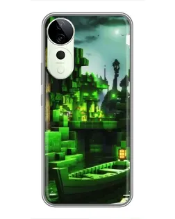 Чехол для Huawei Honor Play 70 Plus с картинкой «Minecraft лесной пейзаж»
