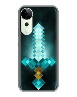 Чехол для Huawei Honor Play 70 Plus с картинкой «Алмазный меч неон»