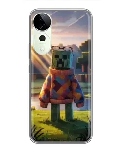Чехол для Huawei Honor Play 70 Plus с картинкой «Крипер в свитере»
